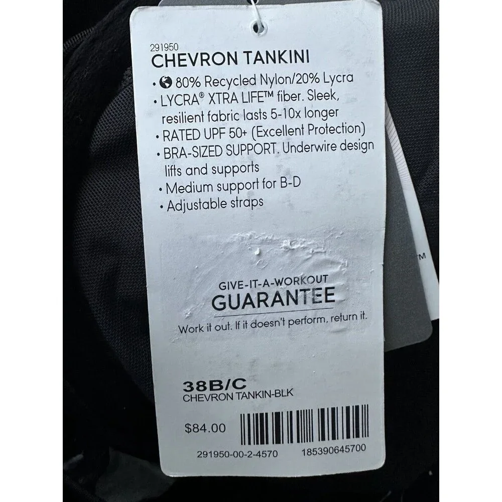 NWT Athleta 38 B / C Chevron Blousy Tankini Top Swim Top Swimsuit Top - Picture 7 of 9